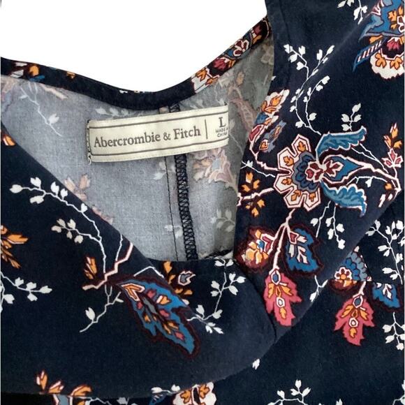 Abercrombie & Fitch Floral dressy Jumpsuit sz large blue - Picture 4 of 4